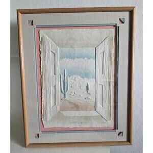 Vintage southwest Desert Window Figi Graphics wall art 17x21